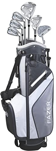 FAZER - CTR25 - Ladies Oversized Stainless Steel Soft Grip Half Package Golf Club Set - 3 Irons, 1 Putter, 1 Hybrid Club, 1 Fairway Wood - Waterproof Golf Set - Grey - Right Handed
