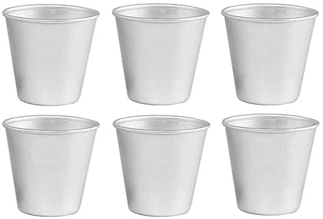 Povxlum 6 Stücke Aluminium Dariol Form Backform Dariole Pudding Dessert Creme Formen Runde Antihaft Eierkuchenform Backformen Tasse