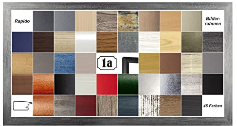 Rapido Deluxe Bilderrahmen Posterrahmen 60x20 cm Puzzlerahmen Grau Gewischt Weisser Hintergrund Kunstglas Klar