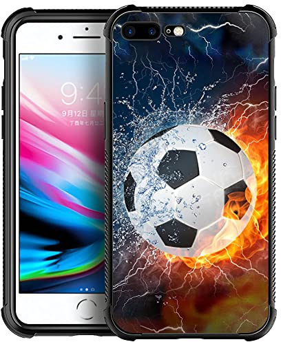 DAIZAG Schutzhülle kompatibel mit iPhone 6 Plus/6S Plus, Eisfeuer, Fußball-Handyhülle, stoßfest, weiche TPU-Handyhülle für Jungen, Männer, Geschenk-Hülle für iPhone 6 Plus/6S Plus
