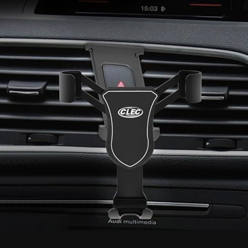 Beerte Support de téléphone de Voiture pour Audi Q3 2012-2018 réglable et Stable Voiture Ventilateur téléphone Support pour 4-7 Pouces Smartphone (Alliage Noir)