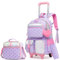 HTgroce 3pcs Kinder Trolley Rucksack Schultasche Schulranzen Mädchen schultrolleys Kinderkoffer Rolling Backpack Reisegepäck