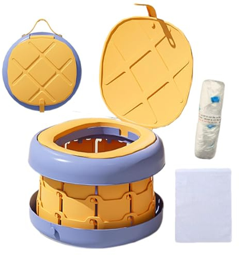 Tragbare Kindertoilette, Toilettentraining, Toiletten für Kinder, Spritzschutz, schnelle Reinigung, Reisetöpfchen mit Müllbeuteln