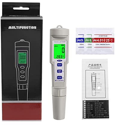 4 in 1 Digital Messgerät mit TDS EC Temp Funktion Wasserqualität Tester für Hydrokultur Haushalt Trinkaquarium Digital Meter Pool