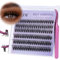 LZM Selbstklebende Wimpern 40P D Curl Wimpern Selbstklebend 8-14mm Wimpern Extensions Set Mit Pinzette Selbstklebende Wimpern Ohne Kleber Lash Extension Set Natürliche Wimpern (40P)