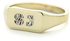 Personalisierte Paare Initialen Ring - 14k Gold Jahrestag Siegelring - Benutzerdefinierte Name Ring - Geschenk für sie