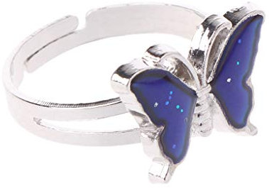 FUKAJOMFEN Niedlich für Farbwechsel, Stimmungsring, Größe, verstellbar, Emotions-Gefühl, Temperatur, Schmuck für Valentinstag, Silber, Ring