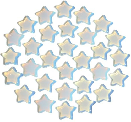AWARDSEN 20 PCS Sternkristall, Opal Heilsteine Kristalle Set, Edelsteine Weiß Steine GlüCkssteine Kristall Star Crystal für Reiki Ornamente und Meditation