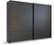 möbelando Schwebetürenschrank >Barea< 3 Böden, 3 Stangen, Eiche dunkel Dekor/grau - 271x210x62cm (B/H/T)