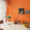 ReWallpaper 60cm×5m Plain Wallpaper for Walls Orange Matt Sticky Vinyl Wrap for Furniture Table Orange Removable Wallpaper Peel and Stick Bathroom Kitchen Wall Paper Roll for Cabinets Desks