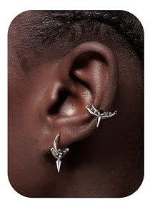 BodyBonita 16G Spike Septum Piercing – 316L Edelstahl Nasenpiercing Conch Helix Piercings Schmuck Nasenring Tragus Daith Knorpel Ohrpiercing Silber 8mm Stil 5