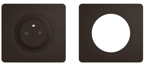 LEGRAND - Prise 2P+T Surface Confort Céliane enjoliveur Noir et support avec Plaque Céliane 1 poste - Noir Mat emballage GD