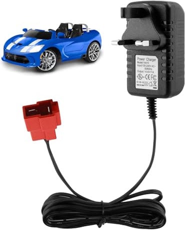 12V Charger for Kids Ride On Toy Car 14.4V 1000mA Battery Charger for Kids Electric Car Riding Toy Motorcycle Quad Bike Sports Car Battery Supply Power Adapter Red Square Plug