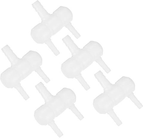 M METERXITY 5-Pack Aquarium Air Valve 8mm to 4mm 2-Ways, Plastic Air Line Tubing Splitter Connector Flow Control Pump Accessories for Aquarium/Fish Tank/Garden/Agricultural/Irrigation [White]