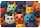 Mexpekil Washable Indoor Doormat, Non-Slip Front Door Mats,15.7 x 23.6, Colorful Cats Low Profile Indoor Door Mats for Entryway, Kitchen, Bathroom