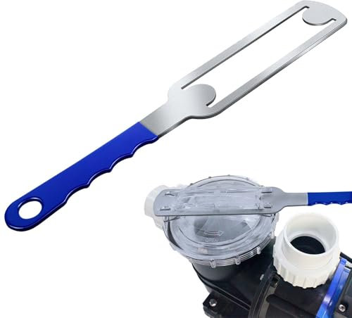 Pool Pump Lid Removal Tool with Handle Grip, Upgraded Metal Pool Pump Cover Removal Wrench Swimming Pools Strainer Lid Removing Tool Compatible with Hayward Super II Pump SP3000 SP3010 SP3007 Series
