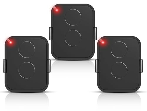 Set di 3 telecomandi compatibili con Nice Era ONE2/ON2E/ON4E/ON1E, 433,92 MHz telecomando porta del garage, Rolling Code,2 canali(Nero)
