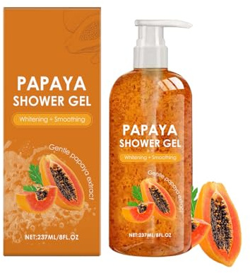 Gel douche hydratant régulateur de sébum à la papaye, gel douche blanchissant, exfoliant lissant, nourrissant et hydratant, pour tous les types de peau, 237 ml