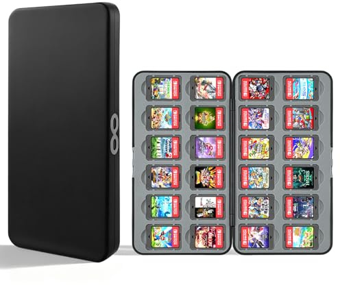 Zeeorymn Étui De Rangement pour Carte Jeux,Nintendo Portable Boite de Rangement Carte de Jeu avec 24 Emplacements et 24 Cartes Micro SD Emplacements pour 3ds/3ds/dsi/dsi XL(Noir
