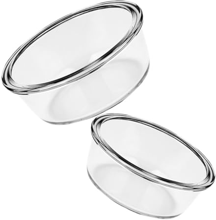 SUPVOX 2pcs Round Glass Bowl Set 650ml 1000ml High Temperature Resistant | Smooth Surface, Simple Delicate Style, Baking Bowl Glass for Kitchen Prep and Cooking