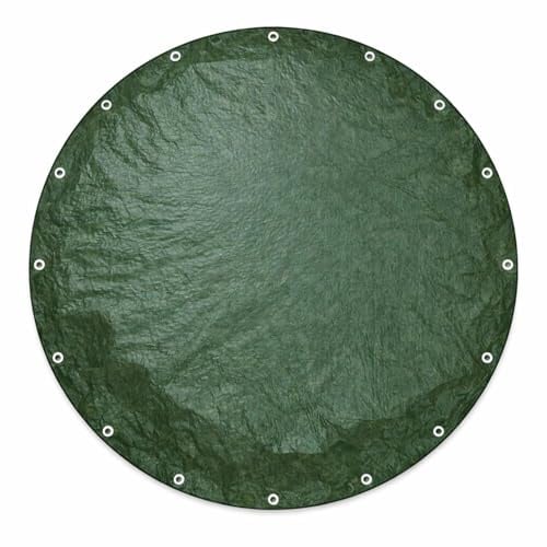 VEPATIM PolyTarp PE Abdeckplane Schutzplane 3m rund grün reißfest wasserdicht 210g/m²