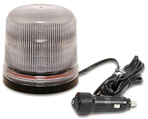 LED-MARTIN Rundumleuchte SESTO - 11 Blitzmuster - klar/gelb - Magnetfuß - 12V 24V. Professionelle Kennleuchte, Warnleuchte, Blitzleuchte für den Einsatz im Straßenverkehr.