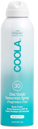 COOLA Mineral Sunscreen Spray SPF 30, Fragrance Free, 5 oz
