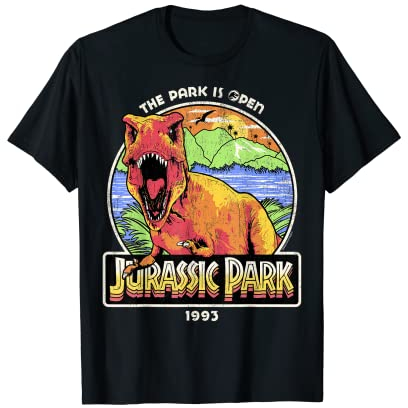 Jurassic Park 1993 The Park Is Open Jurassic Park Logo T-Shirt