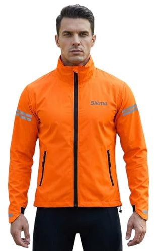 Sikma MENS CYCLING WATERPROOF JACKETS RUNNING TOPS HOODED JACKET WINDPROOF OUTDOOR CASUAL JACKET (ORANGE, XXL)