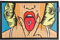 PSYWORK Schwarzlicht Stoffposter Neon | LSD Girl Blotter Art | 0,3 x 0,45m | UV-aktiv | fluoreszierend | Wandbehang Stoffbanner Poster Wandbild Kunstdruck Dekobild Dekoration Wandteppich