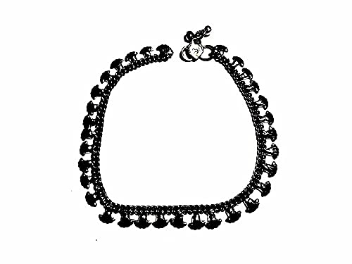 1 Knöchelarmband Art 8-21 Fußkettchen 25 cm SNAKE Bad Silber Indisches Messing Nass Geschenk Amulett Horn Flügel