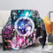 Biyejit Dream Catcher Wolf Print Super Weich Plüsch Fleece Überwurf Decke für Damen Herren Kinder
