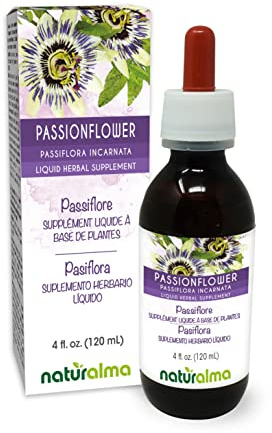 Naturalma Passionflower (Passiflora incarnata) herb with Flowers Alcohol-Free Tincture - 4 fl oz Liquid Extract in Drops - Herbal Supplement - Vegan