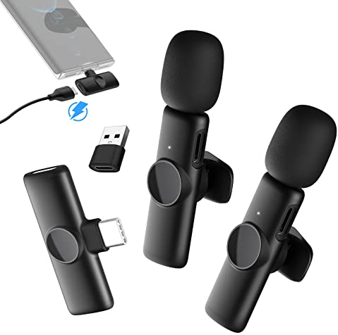 Handy Lavalier Mikrofon, 2.4GH【Type-C&USB】 Ansteckmikrofon für Android-Phones Tablets Vlogging Live-Streaming Interviews Online-Kurse Tiktok,Drahtloses-Lavalier-Mikrofon-USB-Smartphone
