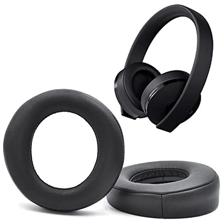 XBERSTAR Cuscinetti auricolari Gold 7.1, compatibili con cuffie Sony PS4 Gold 7.1 Quad, in pelle PU nera e cuscinetti in schiuma