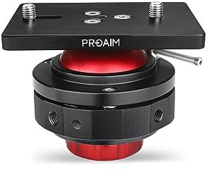 PROAIM Camera Support Leveling Base. Comes with Mitchell & 3/8” Base Mount. Payload up to 30kg/66lb. Swivel 360° with Inclination of up to 27°. (P-LB1-01)