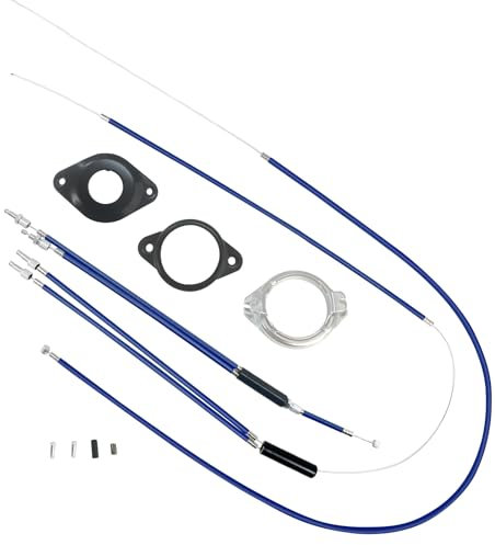 GATWOEST Pro-grade BMX Bike Gyro Brake Cables Front + Rear (Upper + Lower) with Spinner Rotor Full Kit Bmx Bicycle Brake Lines Set Cable Wire&Housing -Stable,Flexible and Long-lasting- Blue
