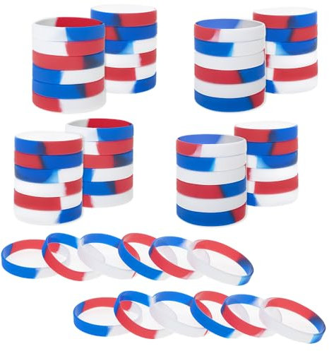 GOGO 60 PCS Bracelets en Silicone pour Jeux d'Été, Bracelets en Caoutchouc Extensible
