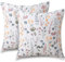 ATsense Kissenbezug 40 x 40 cm, 2 Stück - 2er Set 100% Baumwolle, Bunt Pflanzen Blumen Muster Kopfkissenbezug mit Reißverschluss, ÖkoTex Zertifiziert Super Weicher und Bequemer Kissenhülle