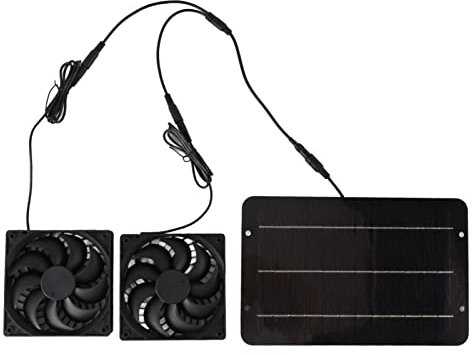 Kit De Double Ventilateur à énergie Solaire, Ventilateur De Refroidissement D'échappement à énergie Solaire, Kit De Ventilateur à énergie Solaire 10 W 12 V Pour Poulailler, Serre, Chenil