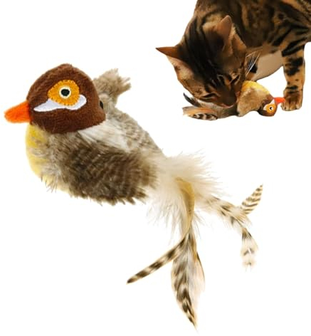 Yonuaret Fliegender Vogel Spielzeug, Interaktive Katzespielzeug Zwitschern Wie EIN Vogel, Katzenspielzeug,Hundespielzeug Kauspielzeug Spielzeug Für Hunde Und Katzen, Lebensechte Geräusche