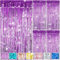 4PCS Lametta Vorhang Lila 1mx2m Glitzervorhang Lametta Glitzer Vorhang Geburtstag Lamettavorhang Vorhänge Folien Luftschlangen Party Deko Hintergrund für Geburtstagsdeko Silvester Hochzeit Festivals