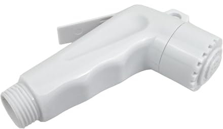GATE14® Douchette de douche pour bateau ou camping-car avec pomme à économie d'eau (connecteur droit - blanc)