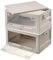 Xcase Klappboxen: 2er-Set Faltbare Aufbewahrungsboxen mit Deckel, je 45 Liter, weiß (Aufbewahrung Boxen mit Deckel, große Plastik-Boxen mit, Schuhregal)