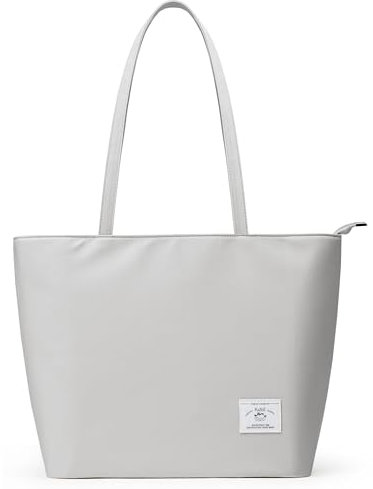 KALIDI Wasserdichte Tote Bag mit Reißverschluss – Leichte Shopper Schulter Tasche für Arbeit Uni,Grau