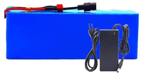 Batería Litio 48V Y 60Ah para Bicicletas Equilibrio, Bicicletas Eléctricas Y Patinetes con Cargador, Paquete Baterías Iones Litio Impermeables 13S3P para Bicicletas Eléctricas T+JST