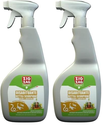ZIG - ZAG Disabituante Rettili Scorpioni Gechi e Lucertole, Repellente Natural, per Ambienti Domestici e Industriali, 750 ml (Confezione da 2)