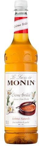 MONIN Premium Creme Brulee Syrup 1L for Coffee and Cocktails. Vegan-Friendly, Allergen-Free, 100 Percent Natural Flavours and Colourings