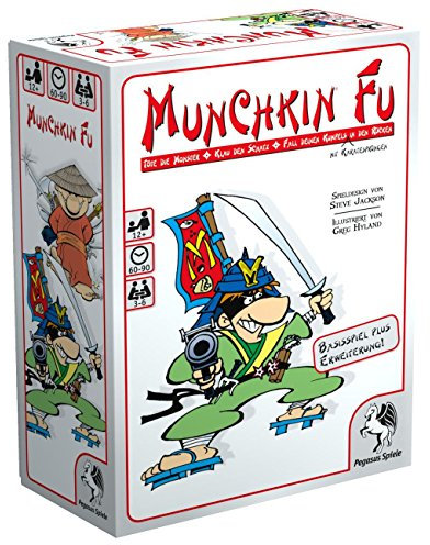 Pegasus Spiele 17144G - Munchkin Fu 1+2: Töte die Monster! Klau den Schatz! Fall deinen Kumpeln mit Karatesprüngen in den Rücken! Basisspiel plus Erweiterung