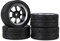 Mxfans RC1:10 On Road Car 7 Speichen Alufelgen Felge & Pfeil Gummireifen 4er Set schwarz